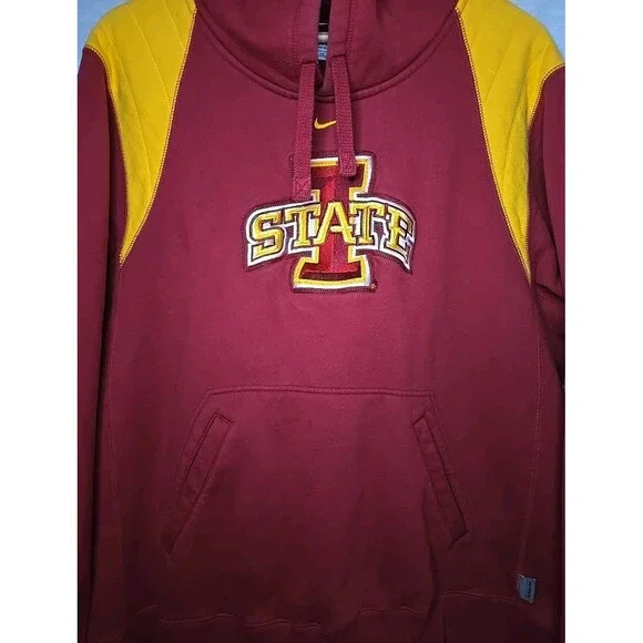 Iowa State Cyclones Nike Team Authentic Hoodie SweatShirt, Sz XL, Maroon/Yellow - Picture 4 of 10